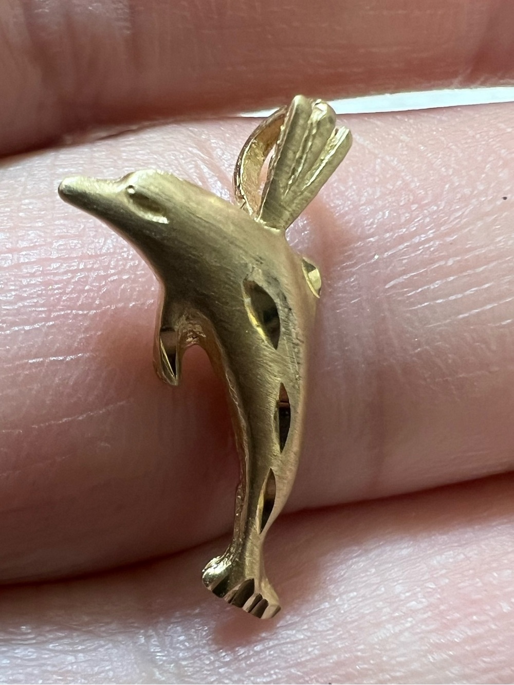 14K Gold Dolphin Pendant Necklace Pendant Charm